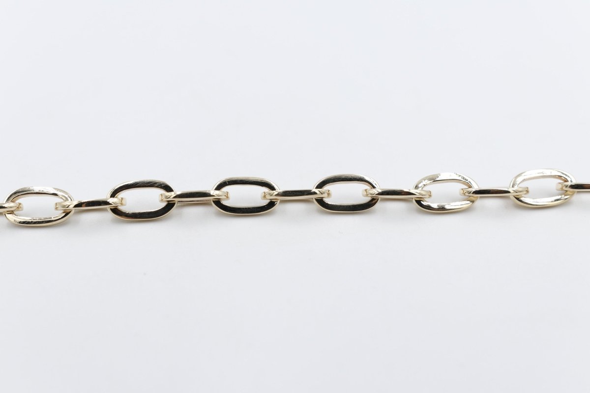 9ct Gold Flat Cable Link Bracelet 9B1013