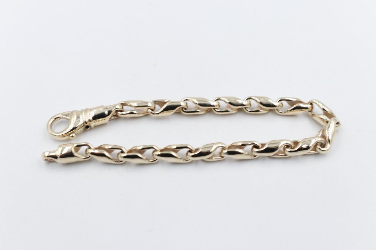 9ct Gold Handmade Cylinder Curb Bracelet 9B1021