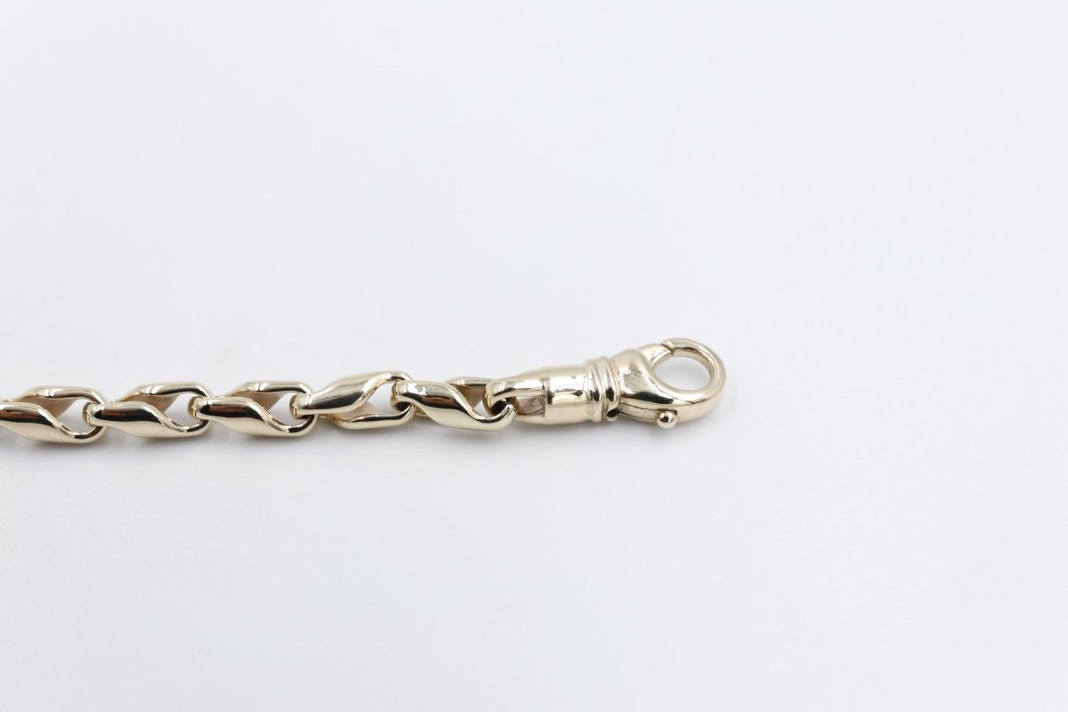 9ct Gold Handmade Cylinder Curb Bracelet 9B1021