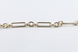 9ct Gold Handmade wire Oval & Paperlink Bracelet 9B1019