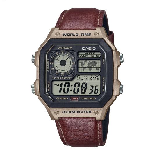 Casio Classic Digital Leather Watch - AE1200WHL-5A