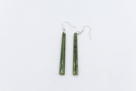 NZ Greenstone Drop slim Earrings