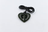 New Zealand Greenstone Cross Heart