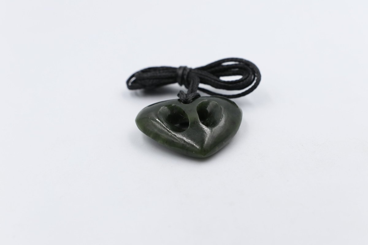 New Zealand Greenstone Cross Heart