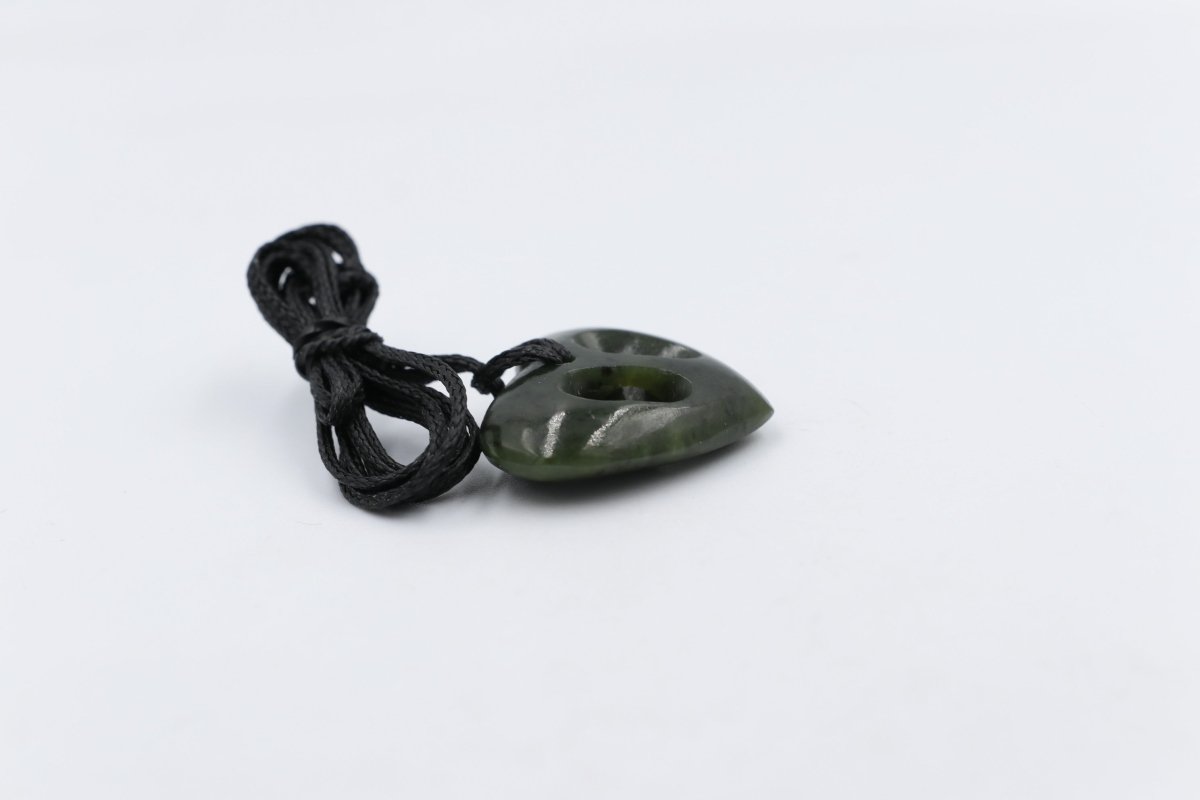New Zealand Greenstone Cross Heart
