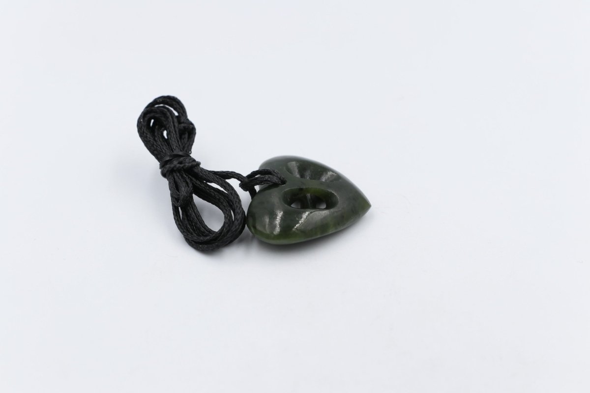 New Zealand Greenstone Cross Heart