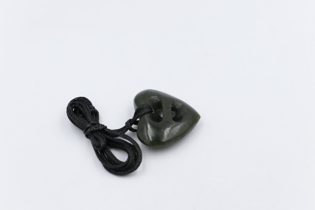 New Zealand Greenstone Cross Heart