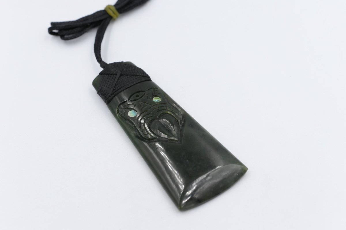 New Zealand Greenstone Toki with Mask