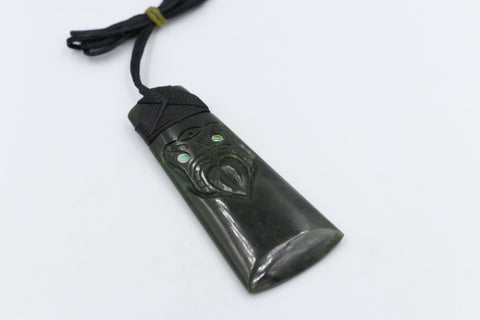 New Zealand Greenstone Toki with Mask