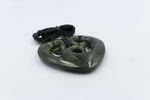 New zealand Greenstone Heart with Triple Koru