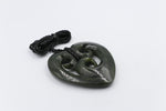 New zealand Greenstone Heart with Triple Koru