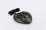 New zealand Greenstone Heart with Triple Koru