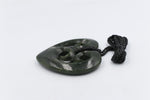 New zealand Greenstone Heart with Triple Koru
