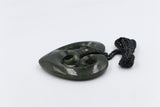 New zealand Greenstone Heart with Triple Koru