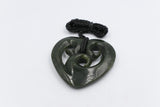 New zealand Greenstone Heart with Triple Koru