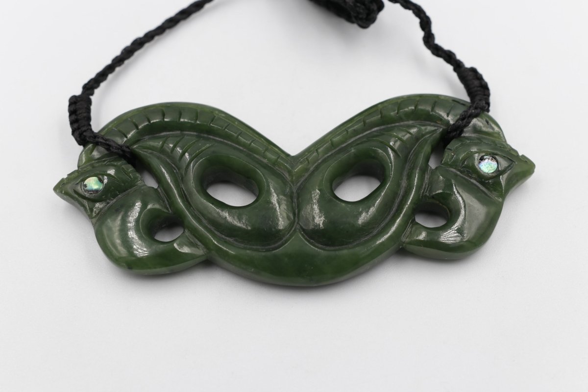 New Zealand Greenstone Double Manaia