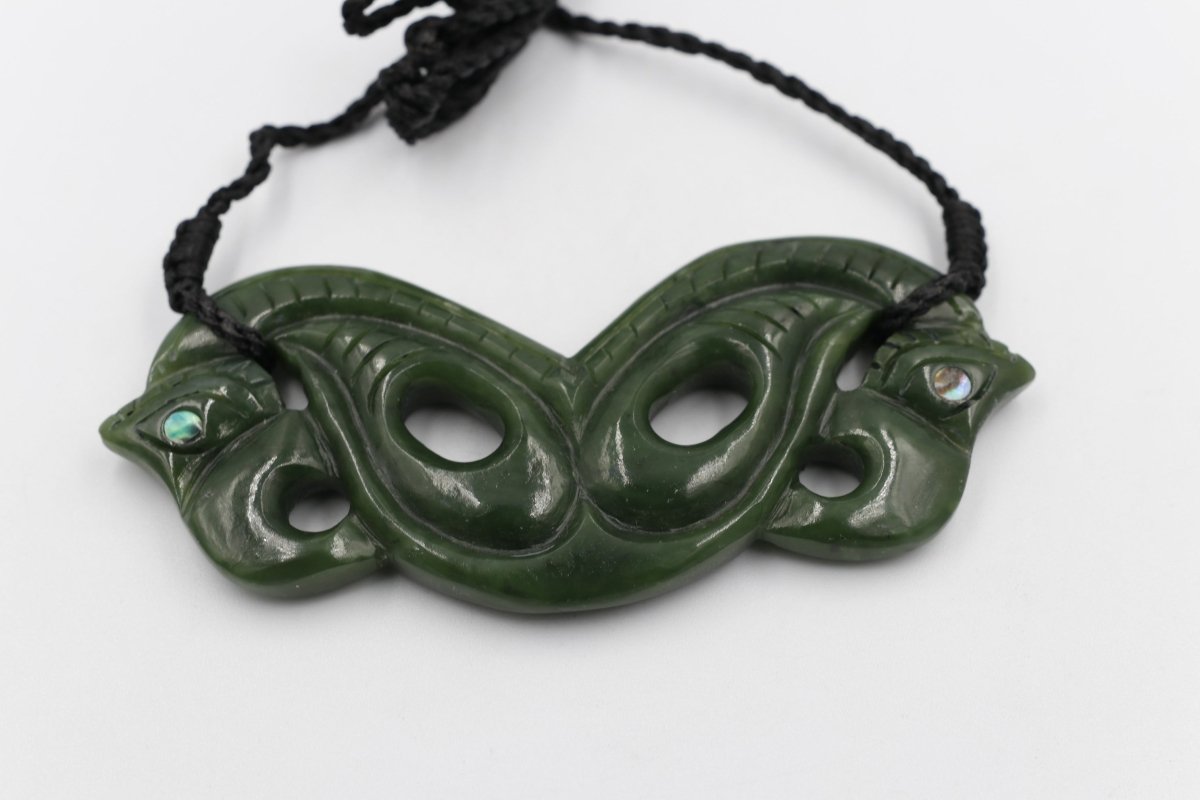 New Zealand Greenstone Double Manaia