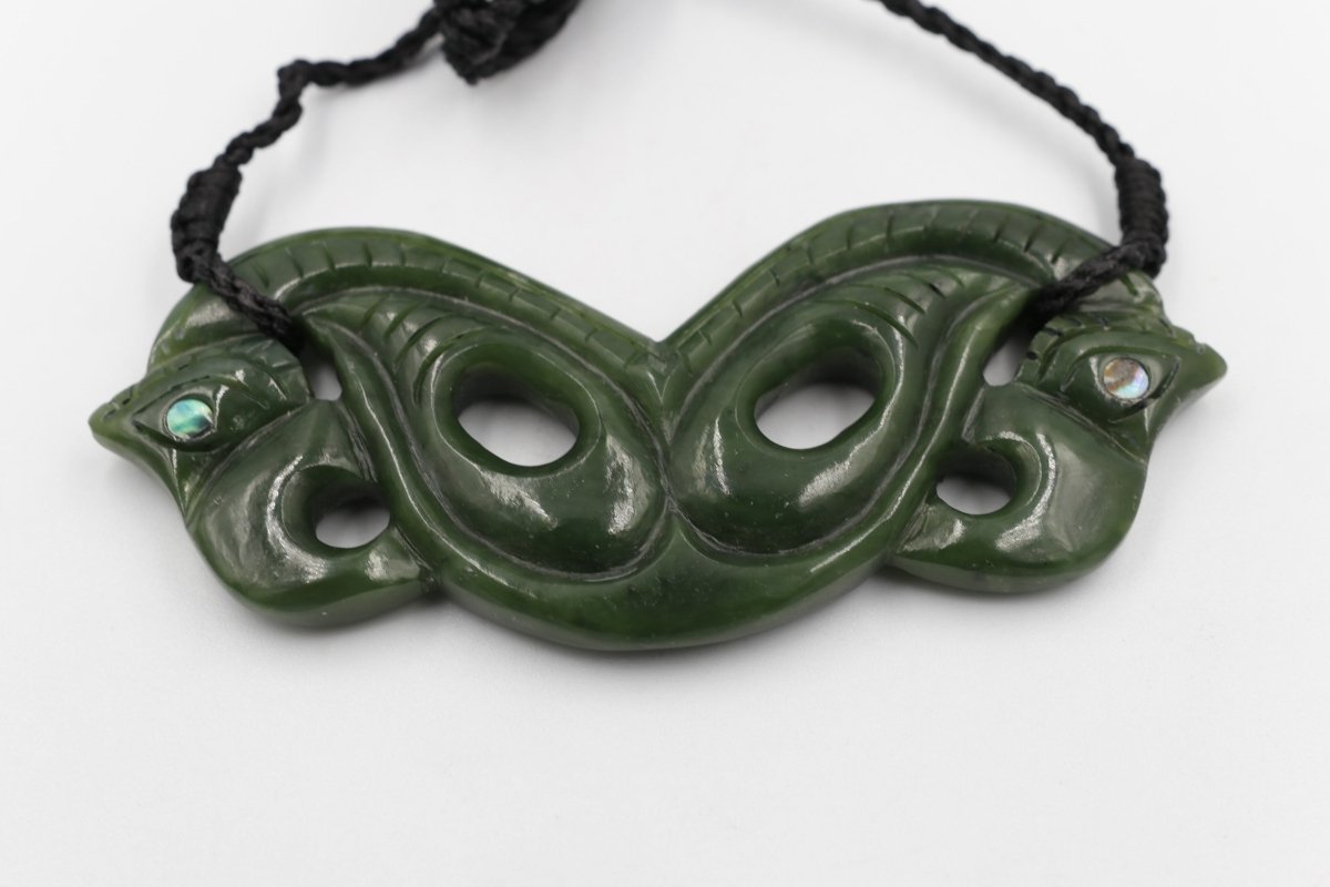 New Zealand Greenstone Double Manaia