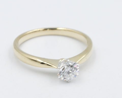 9ct Gold with White Gold Claws 0.53ct Solitaire Ring SYR2288