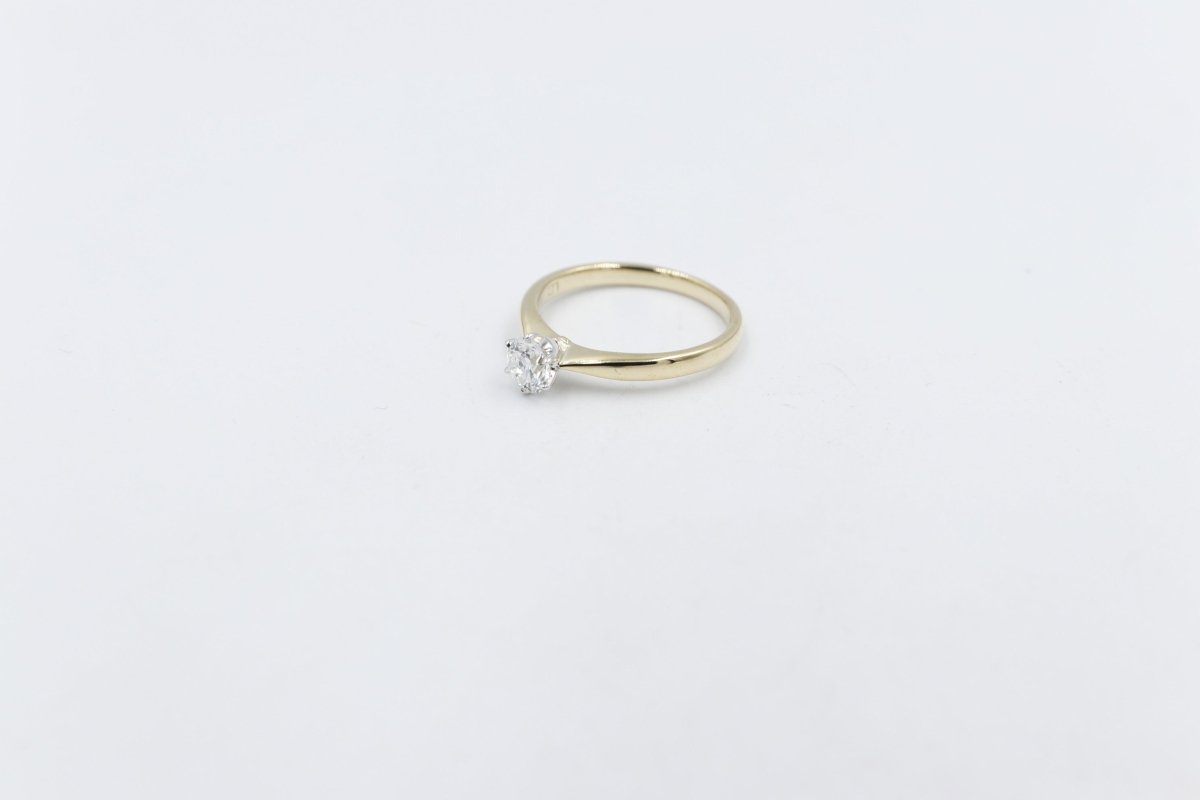 9ct Gold with White Gold Claws 0.53ct Solitaire Ring SYR2288