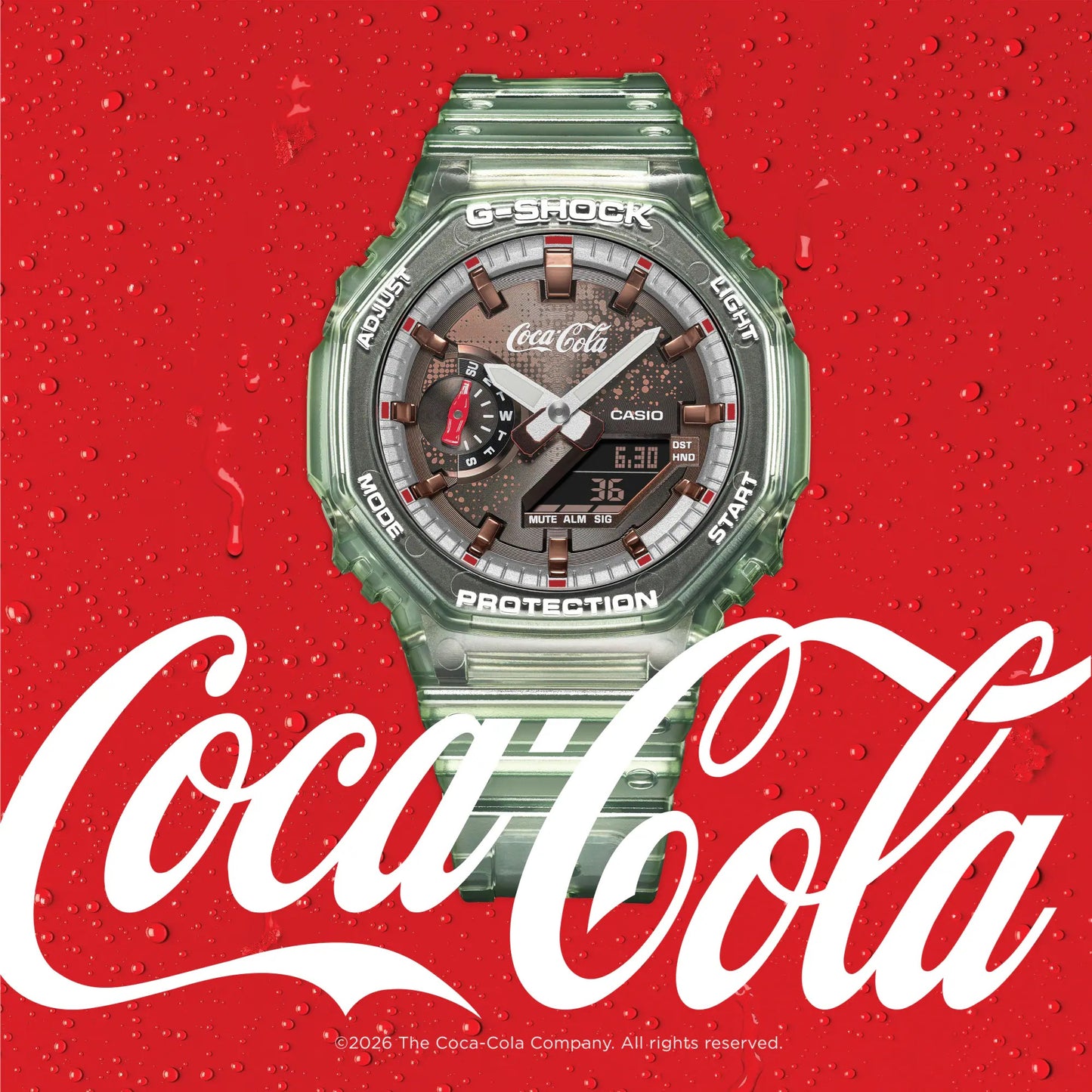 Coca-Cola collaboration model Gshock GA-2100CC-3A