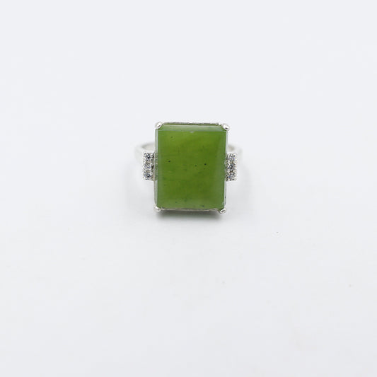 Stg Silver Ring with Greenstone ALX487.13