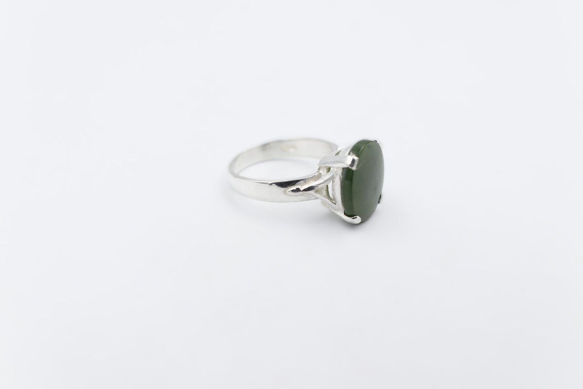 Stg Silver Ring with Greenstone ALX298