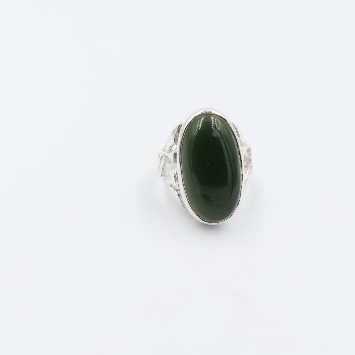 Stg Silver Ring with Greenstone ALX323