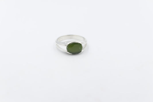 Stg Silver Ring with Greenstone ALX369
