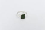 Stg Silver Ring with Greenstone ring ALX74