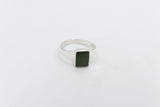 Stg Silver Ring with Greenstone ring ALX74