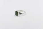 Stg Silver Ring with Greenstone ring ALX74