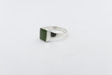 Stg Silver Ring with Greenstone ring ALX74
