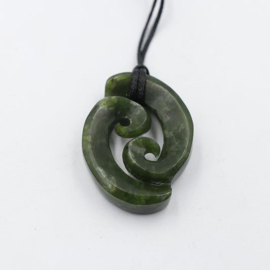 New Zealand Greenstone Double Koru HPN327