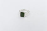 Stg Silver Ring with Greenstone ring ALX74