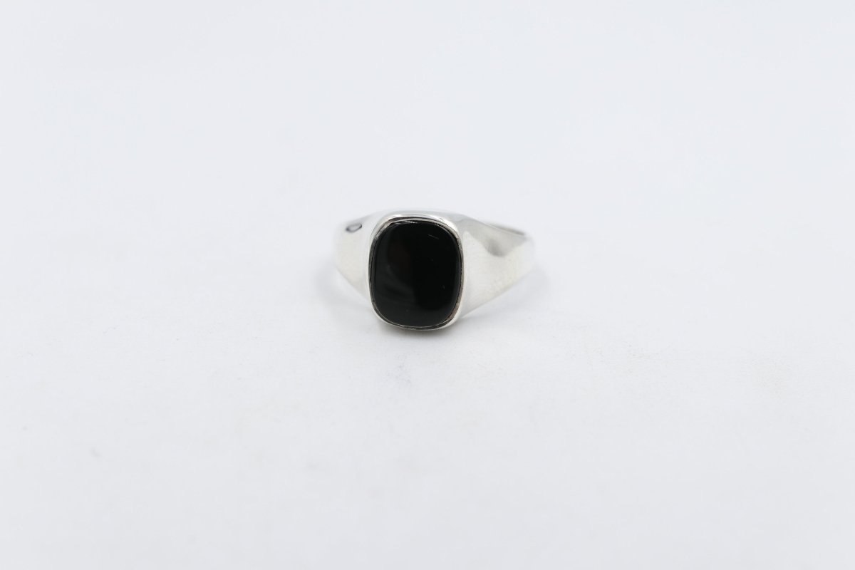 Stg Silver Ring with Onyx ring ALX139O