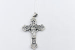 Stg Silver Heavy Cross with Amethyst