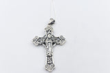Stg Silver Heavy Cross with Amethyst