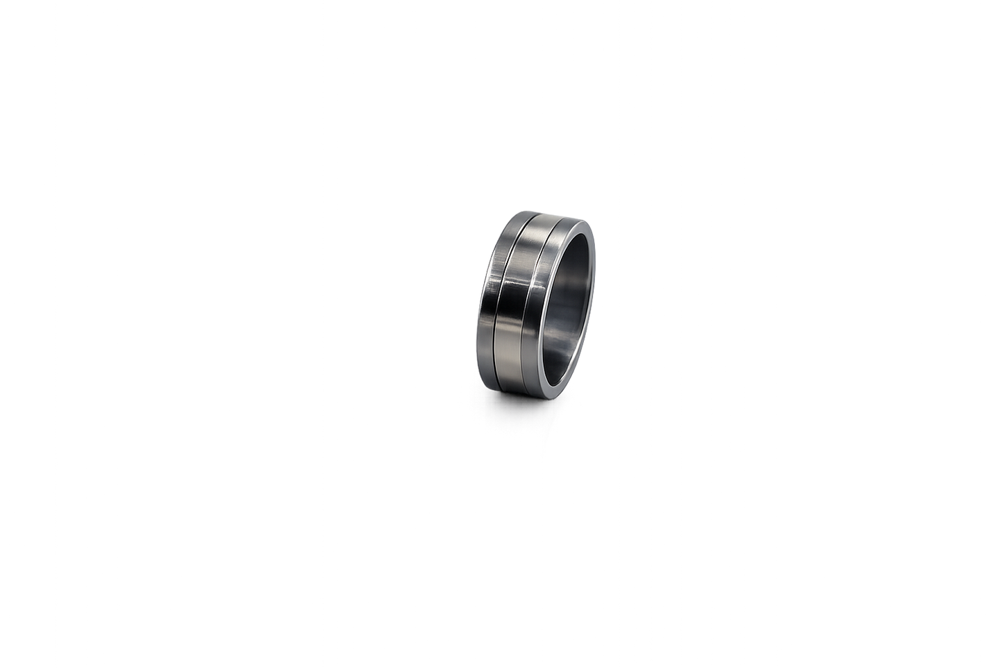 Tantatlum Ring with 18ct White Gold Inlay