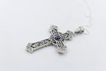 Stg Silver Heavy Cross with Amethyst