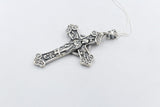 Stg Silver Heavy Cross with Amethyst