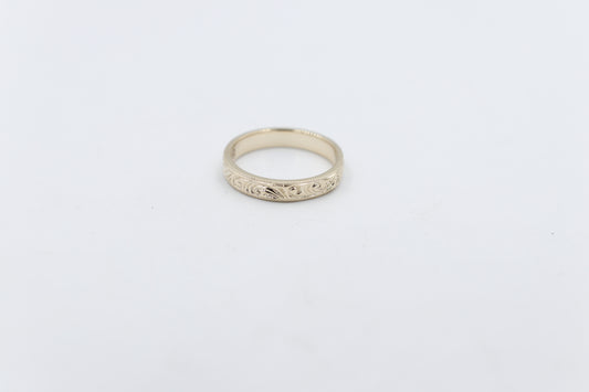 9ct Gold Antique Wedding Band J1003 3.5mm