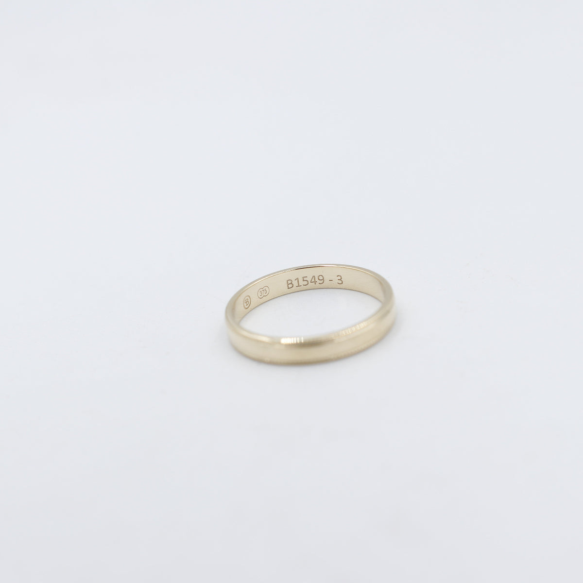 9ct Gold faceted Wedding Band B1549 3mm
