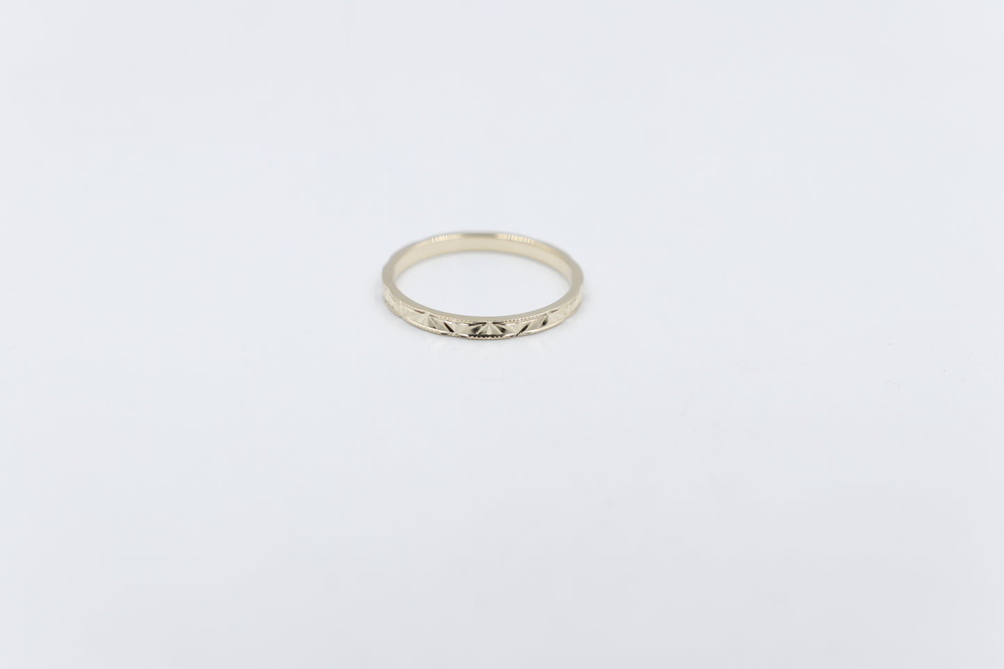 9ct Gold Faceted Wedding Band F1406 2mm