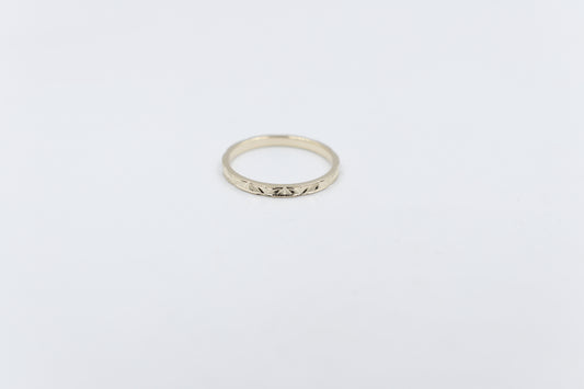 9ct Gold Faceted Wedding Band F1406 2mm