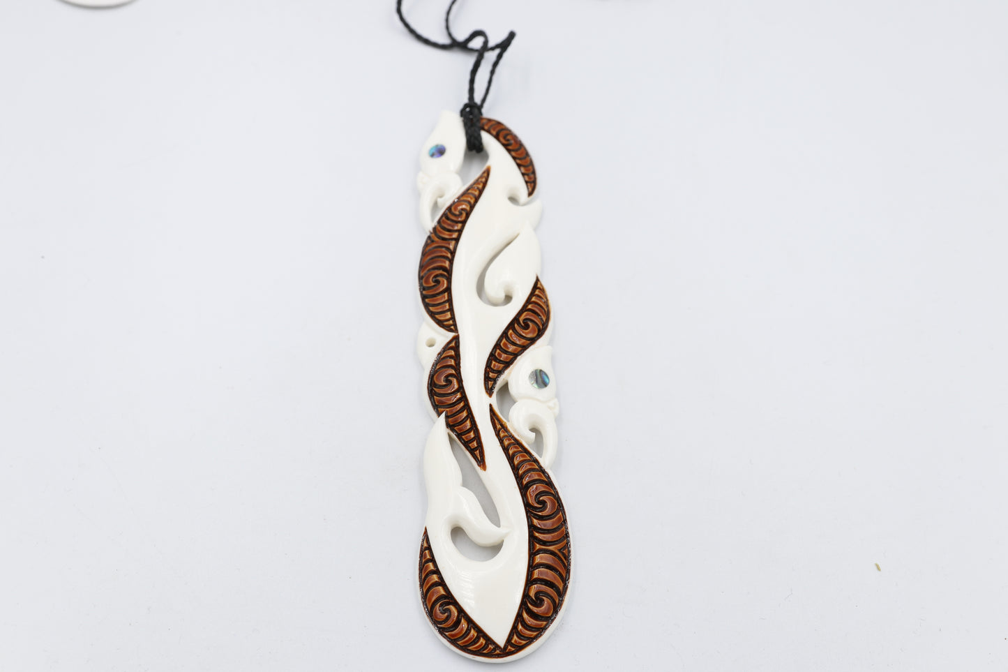 Bone Double Manaia Stained Pendant XL BPXL019