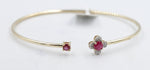 10K Gold Ruby & Diamond set Flex Bangle with 0.55ct ruby