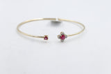 10K Gold Ruby & Diamond set Flex Bangle with 0.55ct ruby