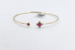10K Gold Ruby & Diamond set Flex Bangle with 0.55ct ruby