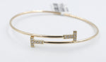 10K Gold Diamond set Flex Bangle with TDW 0.20ct